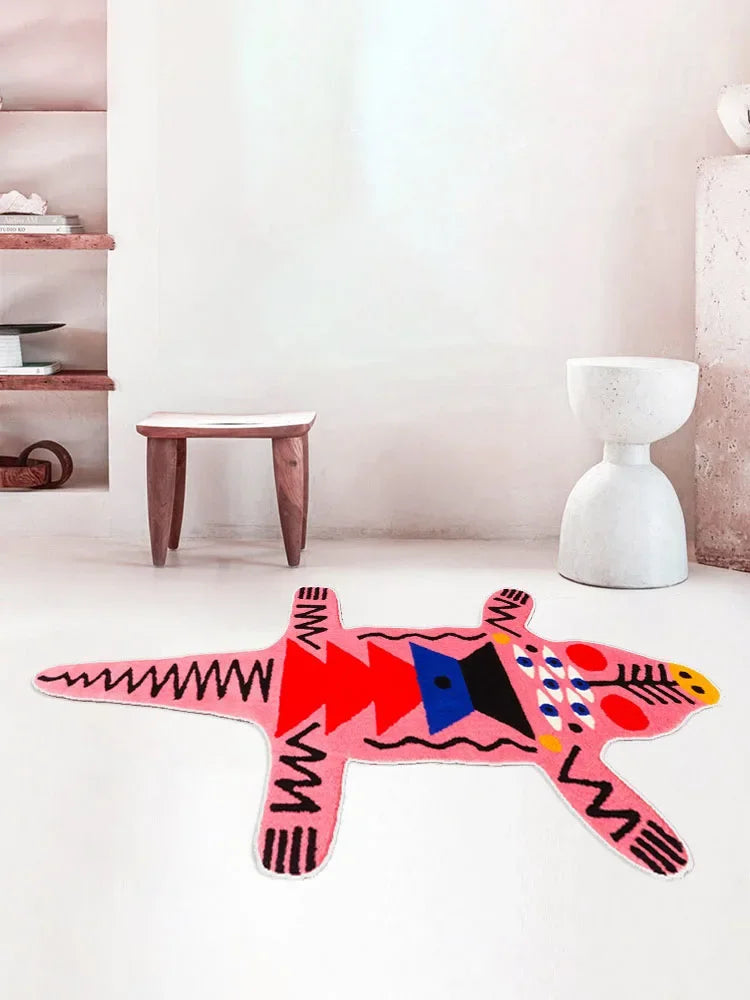 Bonita alfombra suave con temática de animales: antideslizante, acogedora y decorativa