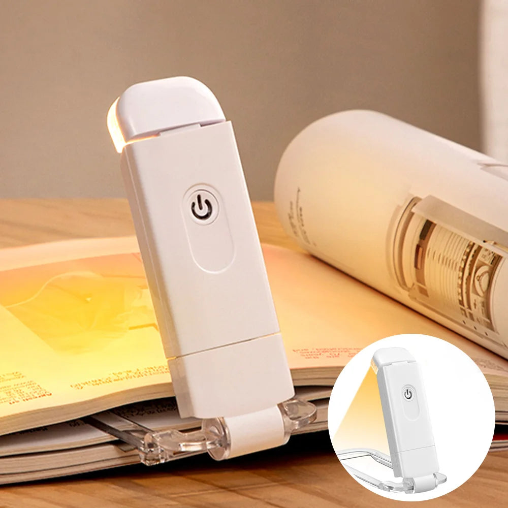 USB Rechargeable Clip-On Book Light with Eye Protection & Adjustable Brightness