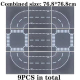 City Road Base Plate for Building Blocks – Compatible with Lego, 25.5cm x 25.5cm, Construction Toy Accessories