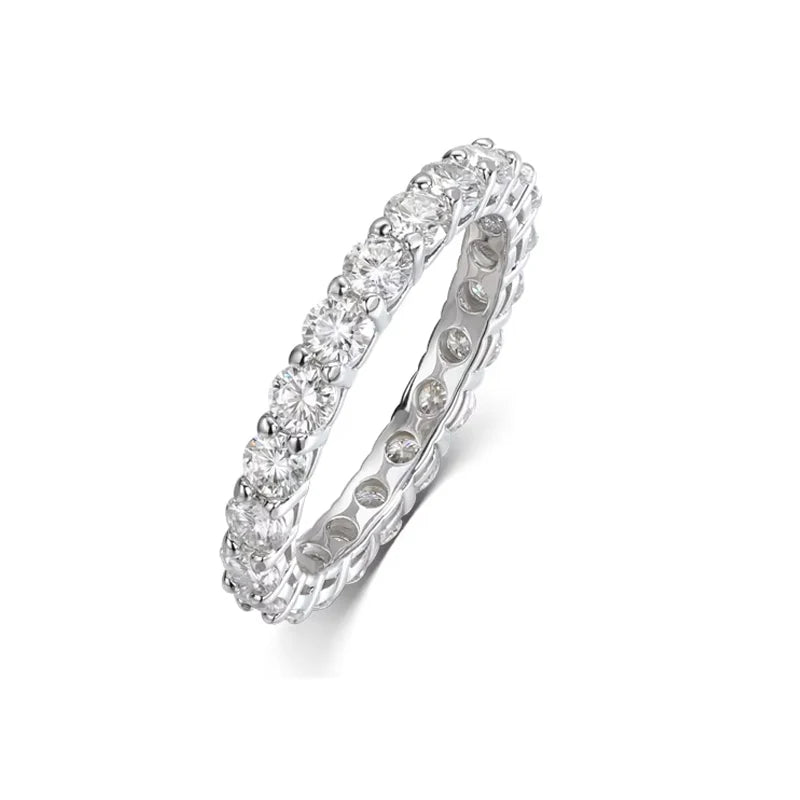 Rose Gold Moissanite Wedding Ring - 925 Sterling Silver D Color VVS1 Clarity