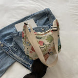Fashionable Nylon Bucket Bag for Women – Soft Patchwork Design with Phone Pocket