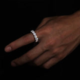 5mm D Color Moissanite Wedding Band – Certified 925 Sterling Silver Ring for Women