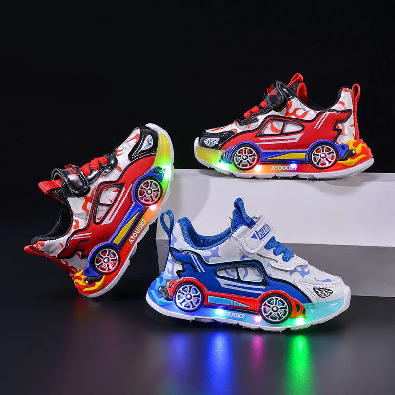 Striped Anti-Slip Casual Sneakers for Kids – Unisex Hook & Loop Shoes for Boys & Girls (Ages 4–6)
