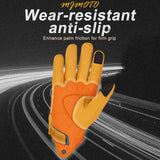 Retro Perforated Leather Motorcycle Gloves - Touchscreen & Knuckle Protection
