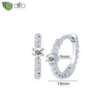 Sterling Silver Zircon Hoop Earrings for Women – Elegant Star & Heart Design