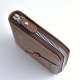 Compact Unisex PU Leather Zipper Wallet with Multiple Compartments