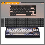 Wireless Bluetooth Mechanical Keyboard Kit with Hot-Swappable Keys, RGB Backlighting, and VIA Programmable Features