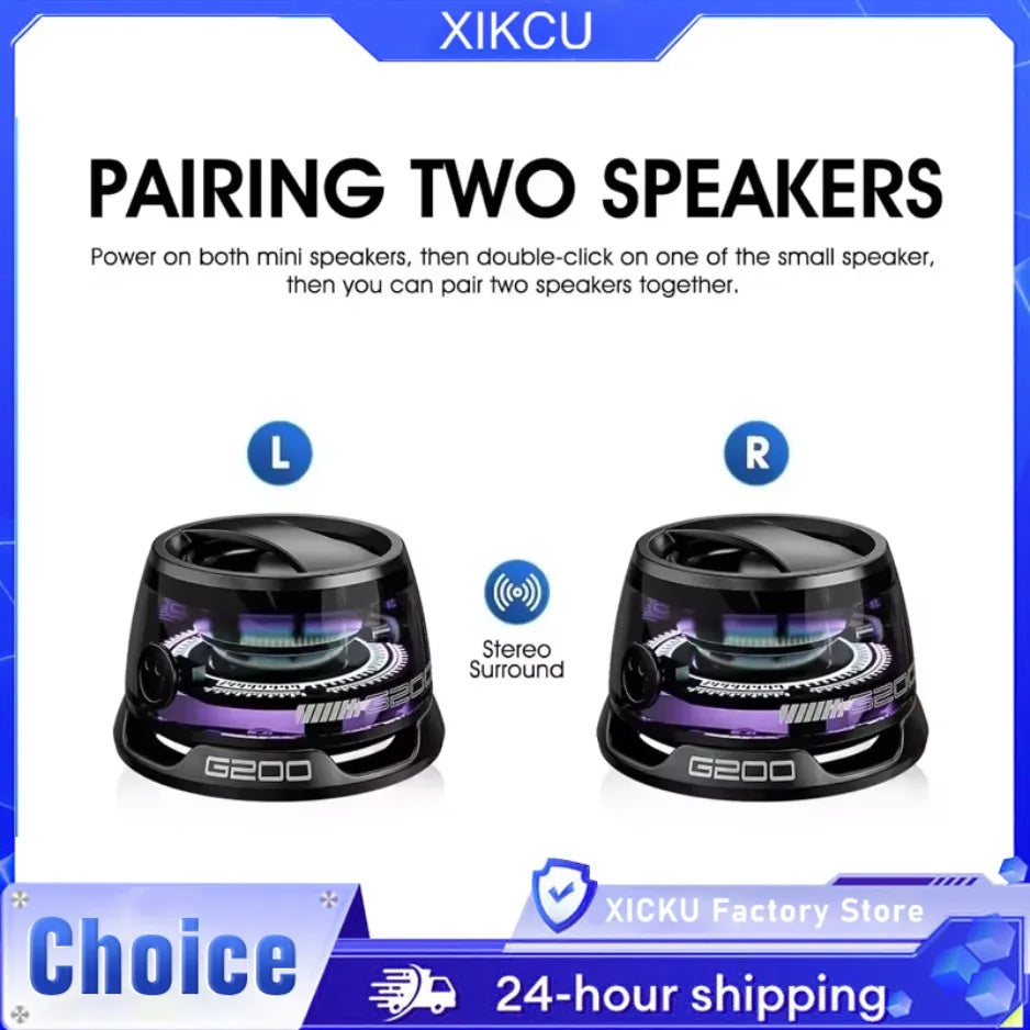 Magnetic Mini Bluetooth Speaker with RGB Lights – Portable Wireless Speaker for Phone, Travel & Outdoor Use