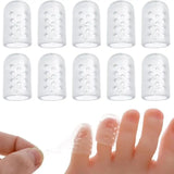 Transparent Silicone Toe Protectors – Breathable Blister & Callus Prevention Sleeves (20 Pack)