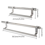 Toallero para colgar sobre la puerta: soporte para colgar toallas de acero inoxidable para baño y cocina; diseño que ahorra espacio y no requiere perforaciones