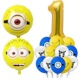Minions-Themed Birthday Party Decorations Set for Kids with Balloons, Tableware & Cake Toppers