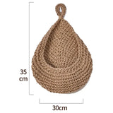 Cesta colgante de pared tejida a mano: almacenamiento elegante para la cocina y el hogar