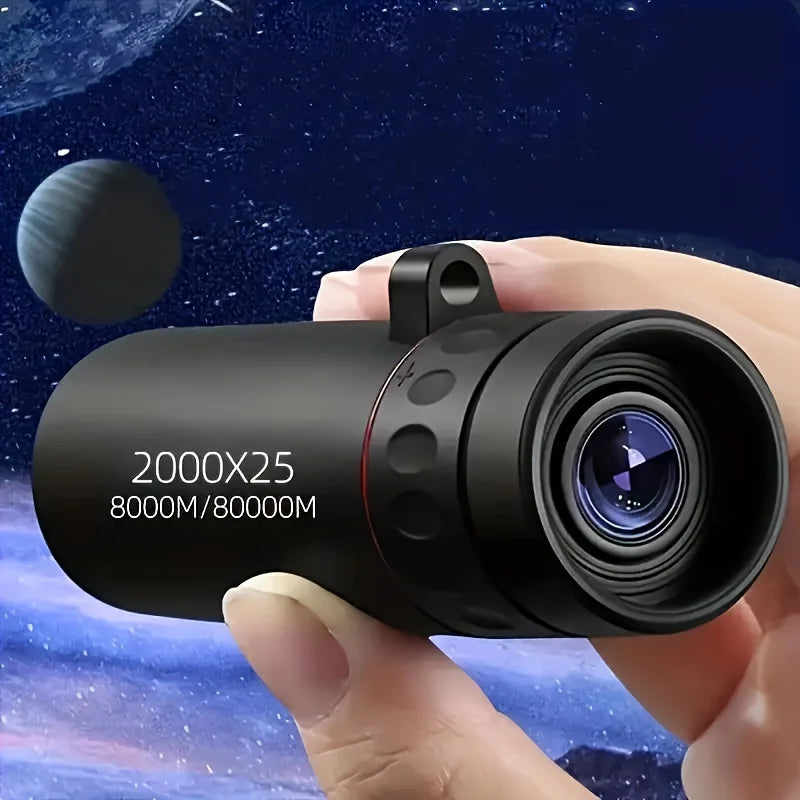 Telescopio monocular HD 2000X25: telescopio compacto y portátil para caza, viajes y pesca
