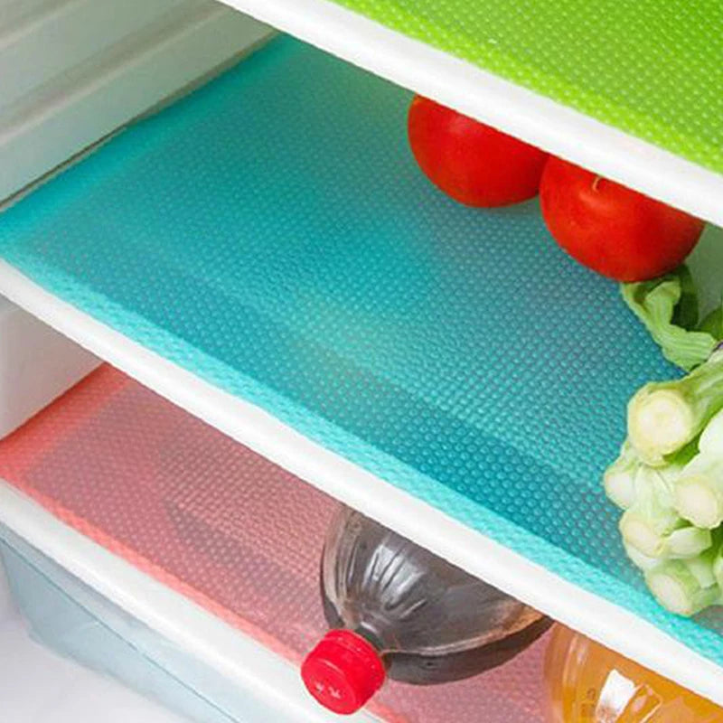4 alfombrillas impermeables para frigorífico: lavables, resistentes al aceite y al calor