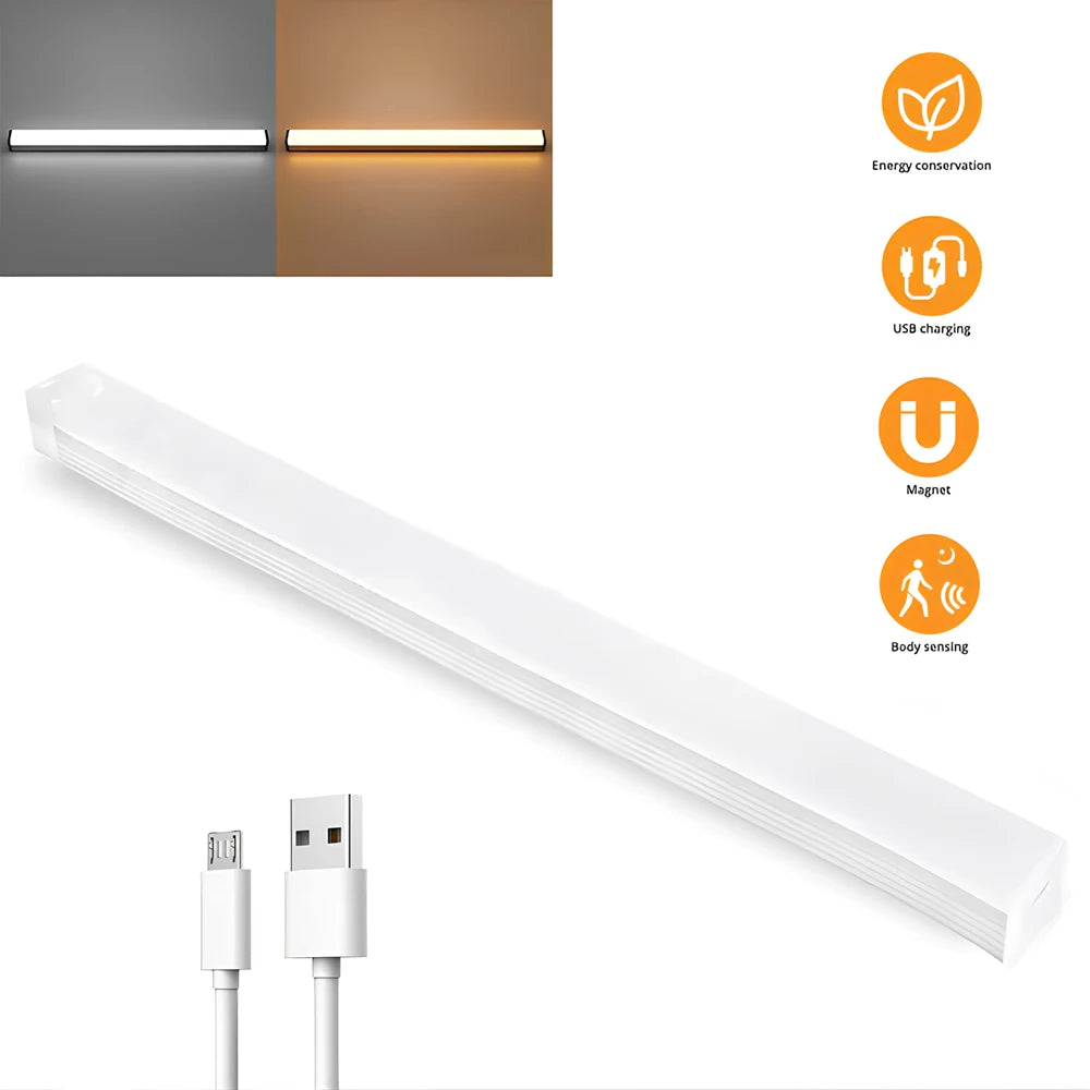 Motion Sensor Night Light – Wireless LED, USB Rechargeable, Magnetic Strip for Wardrobe, Closet, Kitchen & Aisle