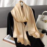 Elegant Silk Scarf – Luxury Solid Color Shawl & Pashmina for Women