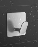 Ganchos de pared adhesivos de acero inoxidable: toalleros multiusos para baño y cocina (juego de 4) 