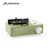 Portable Butane Gas Cartridge Stove with Windproof Frame and Auto Safety Features