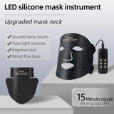 4-Color LED Silicone Face & Neck Mask for Anti-Aging, Acne Treatment, and Skin Rejuvenation – Infrared Therapy Included