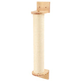 Wall-Mounted Cat Tree with Scratching Post & Hammock - Space-Saving Climbing Furniture