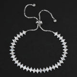 Geometric Charm Bracelet with Cubic Zirconia for Women