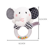 Plush Elephant Baby Rattle Toy – Soft Teether & Musical Hand Bell for Newborns