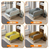 XL Stainless Steel Cat Litter Box with Lid – High Sides, Odor-Resistant, for Large & Small Cats