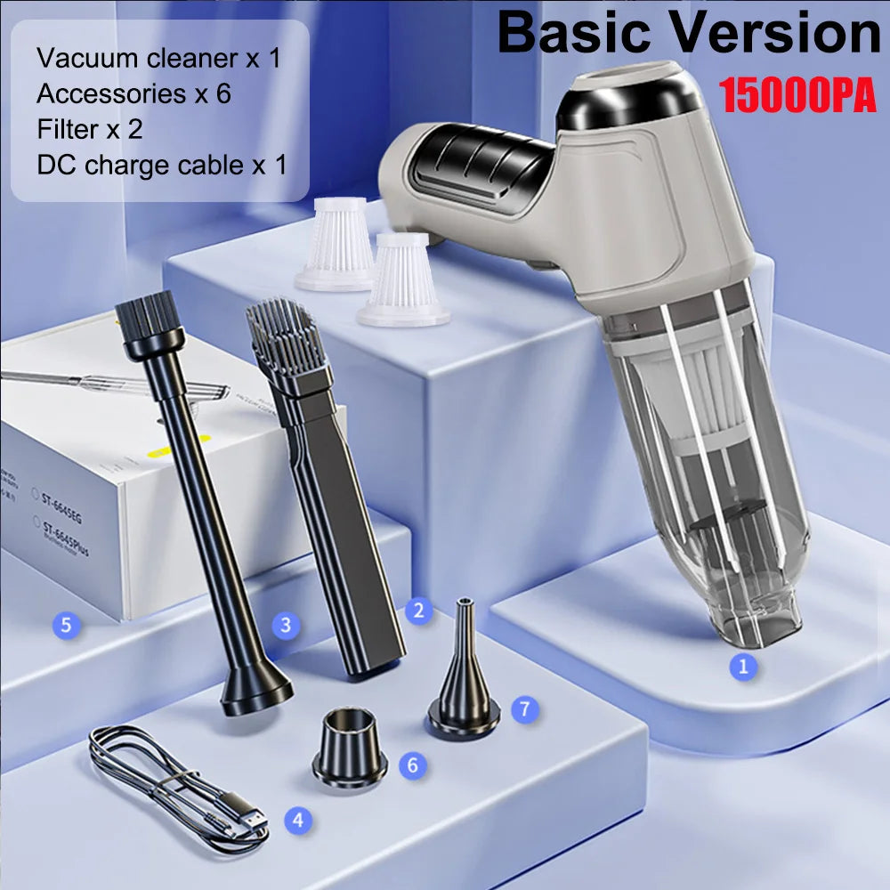 95000PA Cordless Car Vacuum Cleaner - Powerful Handheld Blower & Vacuum for Car & Home