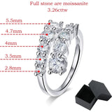 10-Stone Moissanite Eternity Band – D Color VVS1 Wedding Ring in Sterling Silver
