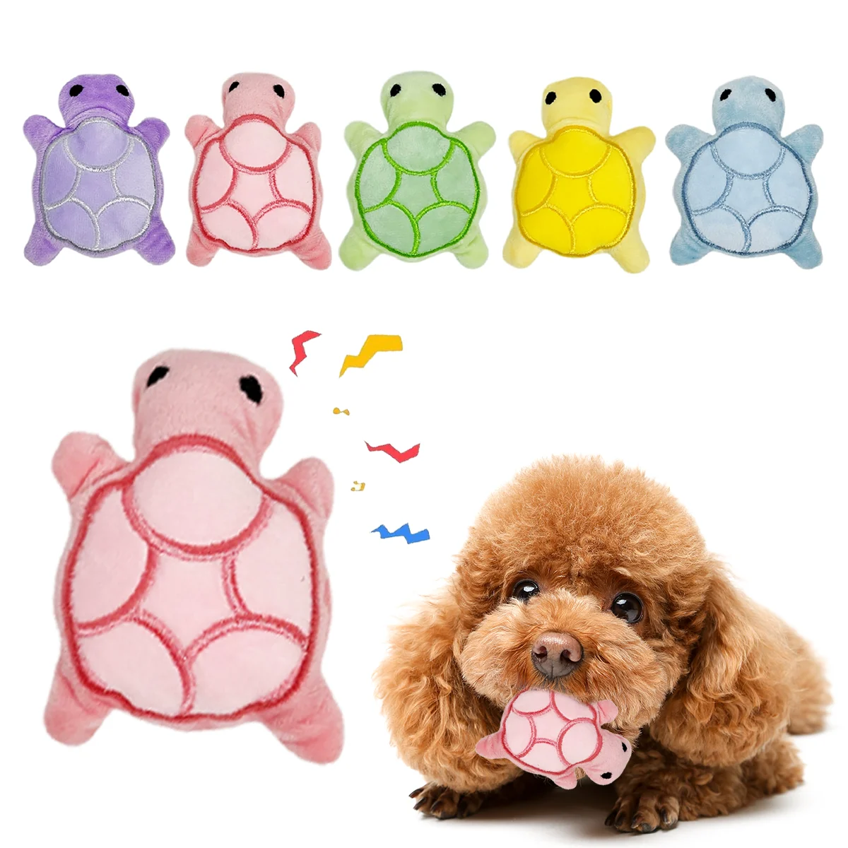 Mini Plush Turtle Squeaky Toy for Small Dogs