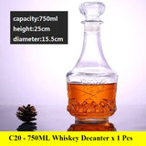 Decantador de whisky novedoso: botella de vidrio sin plomo para licor, whisky escocés y bourbon