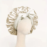 Gorro de dormir de satén de seda ajustable con banda para atar: protección para el cabello para mujeres y hombres