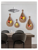 Cesta colgante de pared tejida a mano: almacenamiento elegante para la cocina y el hogar