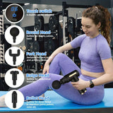 Portable Electric Massage Gun with LED Touchscreen and 4 Replaceable Heads for Deep Tissue Relief