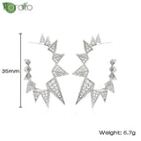 Sterling Silver Zircon Hoop Earrings for Women – Elegant Star & Heart Design