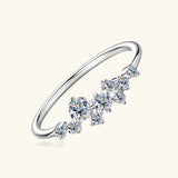 Round Moissanite Wedding Ring – 925 Sterling Silver Stackable Band with GRA Certificate