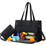 Insulated PU Lunch Handbag for Women – Stylish Box-Shaped Lunch Bag