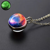 Vintage Glow-in-the-Dark Round Pendant Necklace – Unisex Metal Design