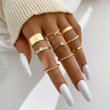 Boho Vintage Animal Ring Set for Women – Adjustable Zinc Alloy Bands