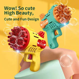 Light-Up Bubble Blaster Gun - 29-Hole Gatling Style Bubble Machine for Kids