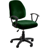Funda de terciopelo elástico para asiento de silla de ordenador: funda universal de 2 piezas para sillas de oficina y giratorias