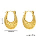 Gold-Plated Stainless Steel Geometric Hoop Earrings – Waterproof & Tarnish-Resistant