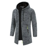 Men’s Casual Long Fleece Hoodie with Full Zipper – Spring & Autumn Wear