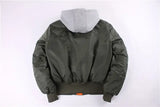 Men's Oversized MA-1 Bomber Jacket – Hooded Military Flight Jacket