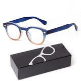 Gafas de sol redondas pequeñas con degradado azul de moda: gafas de sol cuadradas de diseño vintage con diseño de tortuga para hombres y mujeres