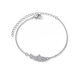 Pulsera de acero inoxidable con dijes de moda para mujer: diseño de plantas con cierre de pinza de langosta