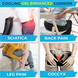 Memory Foam Coccyx Seat Cushion - U-Shaped Orthopedic Pillow for Car & Office