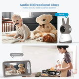 Monitor inalámbrico para bebés de 360° con cámara HD 2K, audio bidireccional y control remoto - Cámara para bebés iEGEEK