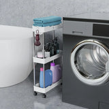 Estante de almacenamiento para baño con ruedas, carrito multicapa con ruedas