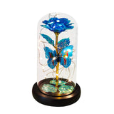 LED Galaxy Rose in Glass Dome - Eternal Flower Gift for Valentine's Day & Weddings
